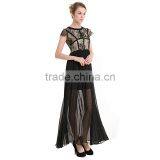 Maxnegio Patchwork Women Black Lace Nude Transparent Dress Girls Sexy Night Black Evening Dress thumbnail-5