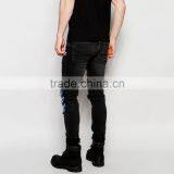 Fashion Rock Hip Hop Two One Men Ripped Jeans Slim Fit thumbnail-2