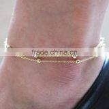 Double Layers Cooper Foot Chain High End Cooper Anklet 2016 New Design Cooper Chain Bracelet Anklet thumbnail-1