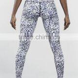 White Leopard Print Woman Long Gym Pants thumbnail-2