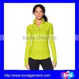 Custom Ladies Running Wear Dry Fit Sport t Shirt Gym Clothing Breathable Half Zip Shirts thumbnail-1