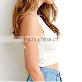 Sexy V-neck Open Back Acrylic Cropped Women Tank Tops in Bulk thumbnail-4