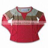 Women's T-shirt, Soft Garment Wash, Cut and Sewn Part on Body, Long Sleeves thumbnail-1