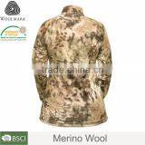 Merino Wool Camo Hoodie Sweatshirt,100%merino Wool Woolen Shirt thumbnail-2