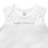 Factory Price Sleeveless Plain Color White Cotton Baby Rompers Soft Bodysuit Onesie thumbnail-2