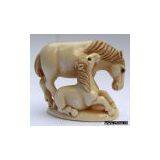 Mammoth Netsuke - Two Horses thumbnail-1