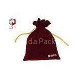 Velvet Drawstring Bag , Red Suede Pouch For Cosmetics , Souvenir thumbnail-1