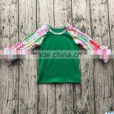 New Arrival Baby Girls Christmas Raglan Shirts 100% Cotton Ruffle Long Sleeves Kids Clothes Top thumbnail-5