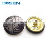 Shiny Black Surface Engraved Metal Press Button thumbnail-1