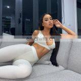 2020 New Arrivals Women Sexy V-Neck Sports Fitness Yoga Suit Ladies Yoga Two Piece Clothing Set Women Clothing Set thumbnail-2