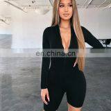 Sexy Rompers Club Bodysuit Zipper Jumpsuit Bodycon Shorts Playsuit Woman Clothes Dropshipping Casual Clothing Overalls For Women thumbnail-2