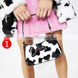 Vintage Harajuku PU Leather Baguette Bag Kawaii Cute Sweet Cow Pattern Spot Handbag Mini Underarm Bag Axillary Pouch thumbnail-2