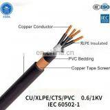 Multi-core 0.6/1kV Copper Conductor XLPE Insulated Copper Tape Screen PVC Sheathed N2XSY Control Cable thumbnail-3