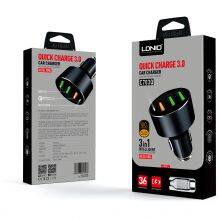 LDNIO C703Q Car Charger USB 2.0 In-car Chargers With 3 USB Ports, QC3.0, 36W thumbnail-5