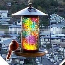 Manufacturing Supplies High Quality Swing Tube Mosaic Glass Squirrel Proof Bird Feeder thumbnail-5