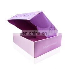 customize pink mailer post corrugated box package rose gold folding board paper box