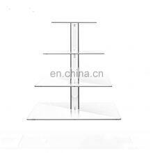 Acrylic Clear 4 Tier Cake Stand Wedding Cake Dessert Display Square