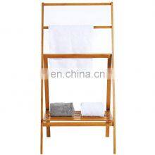 High Quality Wooden Bathroom 3 Tier Towel Rack Free Standing Bathroom Towel Rack Hot Sale Household Bathroom Bamboo Towel Rack