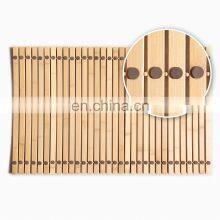 Popular Hand Made Anti-slip Bathroom Shower Mat Natural Bathroom Floor Mat Home and Hotel Bamboo Bath Mat in Square Shape thumbnail-2