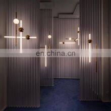 French Decorative LED Metal Pole Pendant Lamp Post Modern LED Glass Pole Interior Hanging Light thumbnail-3