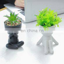 Amazon Hot Desktop Decorative Pots Succulent Plant Cute Human Design Flower Pots & Planters thumbnail-4
