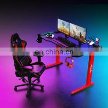 Galaxy-I MDF Carbon fiber texture Professional large PC computer Table RGB led lights gaming Desk