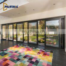 Outdoor Exterior Aluminium Stacking Bifold Accordion Folding Sliding Door Panoramic Patio Door Slide Turn Door System