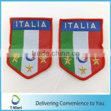 Italia Sign Embroidery Badge/Sticker/patch design woven label for clothings, bags, and garments