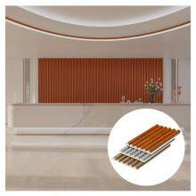 Best Quality Wpc Flut Wall Panel Wood Color Interior Decoration thumbnail-4