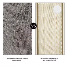 MEOW LOVE Cat Scratch Board L Shape Cat Scratcher Pad No Debris With Ball Toy Solid Wood Furniture Protector for Cats thumbnail-4