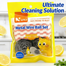 Customize Stainless Steel Scourer Set Kitchen Clean Dish Washing Scourer Sponge Set thumbnail-4