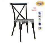 Simple Design Metal Dining Cross Back Chair thumbnail-2
