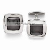 Stainless Steel Black Cat Eye Stone Cuff Links thumbnail-1