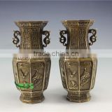 Brass fengshui style vases statue