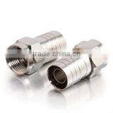 Male Gender F Coaxial Cable Adaptor Connectors With RG6 Cable