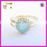 Fashion 925 Sterling Silver Natural Stone Ring, Hot Sale Chalcedony Gemstone Rings for Women thumbnail-1