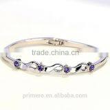 New 18k Rose Gold Filled Twist Clear Austrian Crystal Wrist Bracelet Bangle Jewelry thumbnail-3