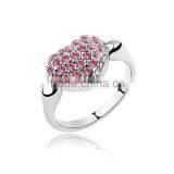 Luxury Love Silver Crystal Finger Ring