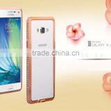 Luxury Hard Case Aluminum Metal Ex Bumper With Bling Bling Diamond Edged Cell Phone Frame Cell Phone Cases for Samsung A7 thumbnail-3