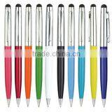Various Color 2 in 1 Metal Ball Pen With Stylus Touch Screen