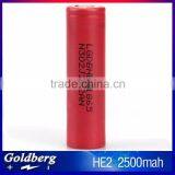 Hot Sale Original LGDBHE2 LG18650HE2 2500Mah 3.7v li-ion 18650 battery Rechargeble Battery LG HE2 for electric scooter