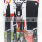 6 pcs kitchen scissors and knife cutter set with cutting board