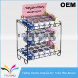 High Quality OEM Design Metal Wire Counter 3 Tier Beverage Display Rack