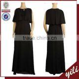 Evening Party Mature Women Designer Ladies Long Black Maxi Dress Sleeves WD150932790 thumbnail-1