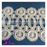 Water soluble guipure white polyester dresses lace trimming