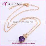 41843 Xuping Colorful Unique Love Heart Shaped Crystal Necklaces With 18K Gold Plated thumbnail-3