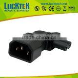 Angled IEC 320 C14 Male to IEC C7 2 Pin Power Connector thumbnail-1