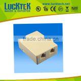 Telephone Jack Box,6P2C/6P4C/6P6C MODULAR SURFACE DUAl JACK,IVORY COLOR thumbnail-1