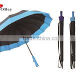 14 panels golf umbrella with rubber coated plastic handle