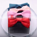 2016 Korean style Fashion cheap personalized colorful bowknots kids girls hair combs/